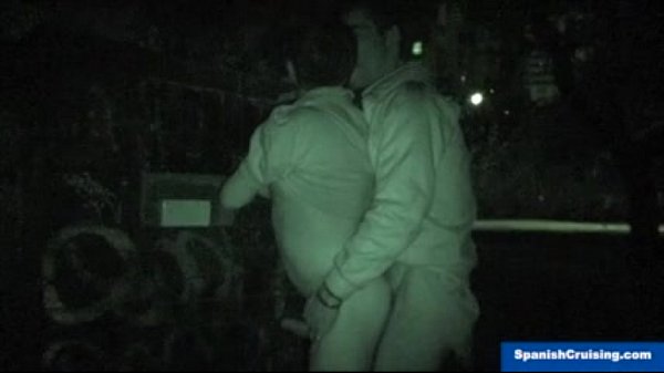 Barebacking Outdoors at Night