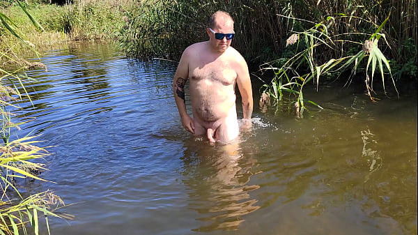 Caught me masturbate in river. Risky outdoor village adventures with pretty stepsister