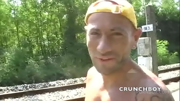 French slut twinkf ucked outdoor in public train